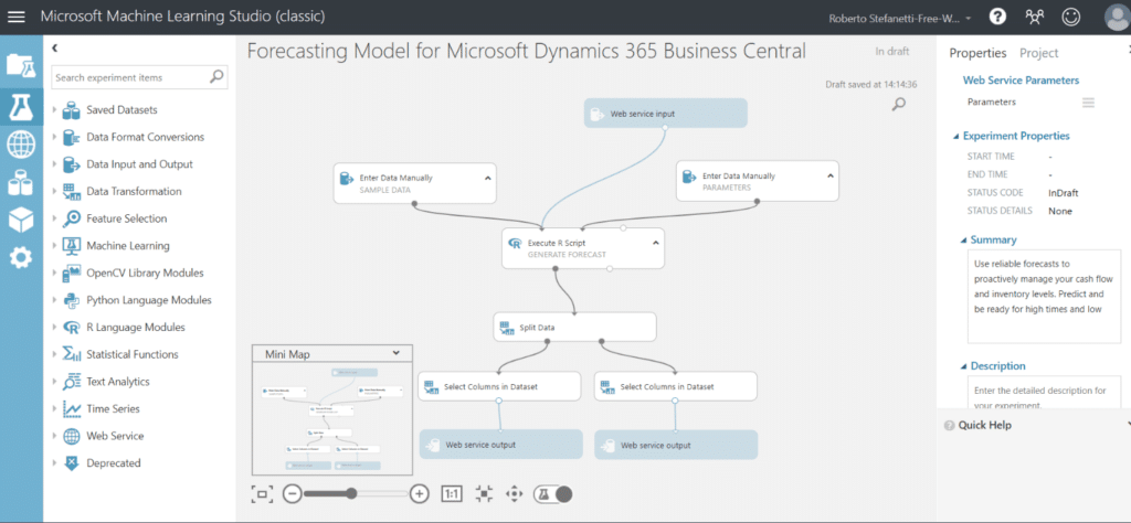 AI for cash flow forecasting model in Microsoft Dynamics 